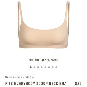 Fits Everybody Scoop Neck Bra, 2x Nude